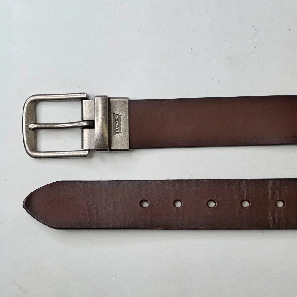 Levi's Genuine Leather Belt Brown Cut to Fit Size 34-42 Men's Adjustable